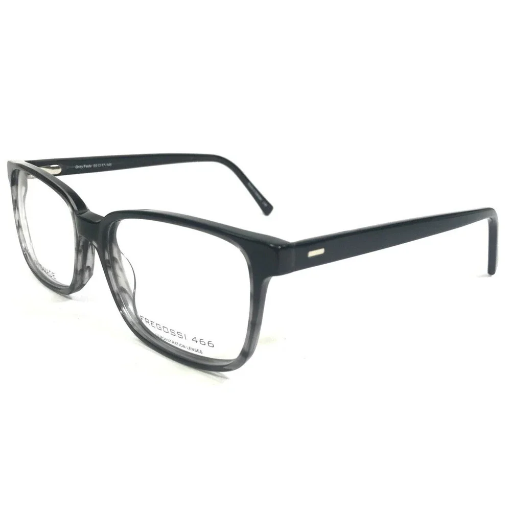 Fregossi Eyeglasses Frames 466 Grey Fade Black Square Full Ri 55-17-145